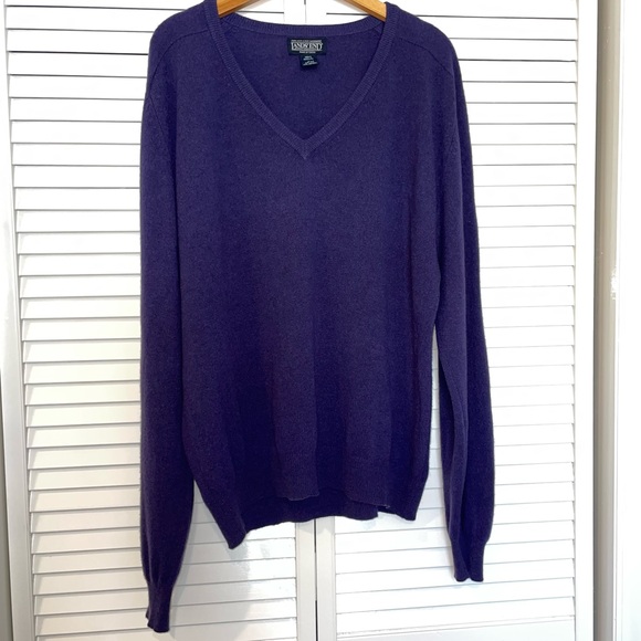 Men’s Lands’ End Cashmere Sweater Large Purple - Picture 2 of 8